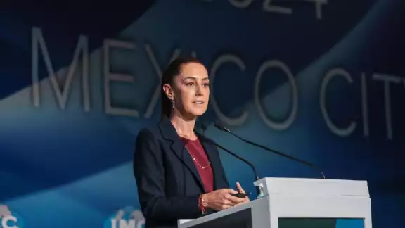 Claudia Sheinbaum Pardo, virtual presidenta electa, acudió este martes a la reunión del IMC