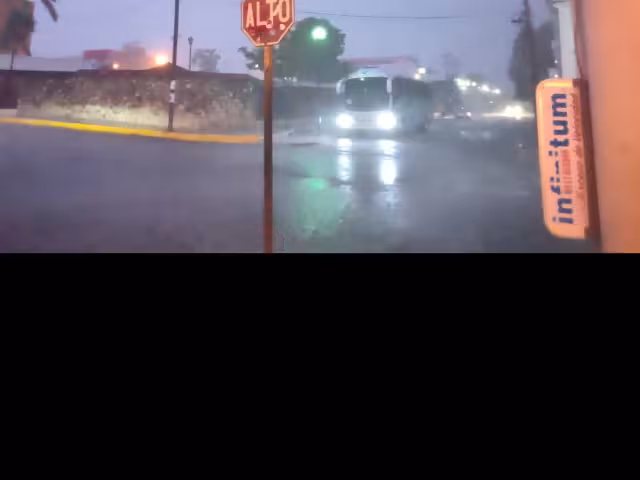 Tarde noche lluviosa en Campeche
