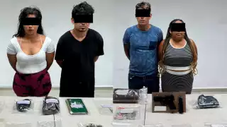 Por delitos contra la salud y posesión de arma de fuego, detienen a  cuatro personas en Villas Otoch Paraíso de Cancún