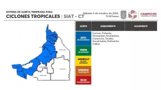Tormenta Tropical Milton:  Emiten Alerta Azul en nueve municipios de Campeche