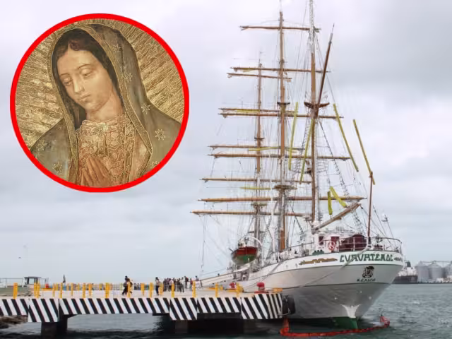 Cadetes, quienes integran la tripulación, recordaron la supuesta Virgen de Guadalupe que permanece oculta en el barco