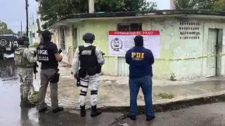 Uno de los cateos tomó lugar en el Fraccionamiento Villas del Mar 3 en Cancún