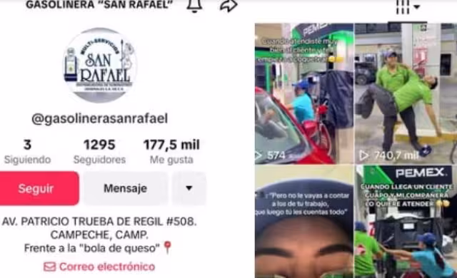 Trabajadores de una gasolinera en Campeche conquistan redes sociales
