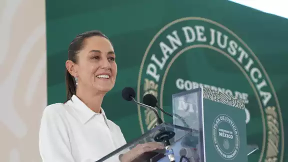 Claudia Sheinbaum emite mensaje durante conferencia en Pasta de Conchos Claudia Sheinbaum emite mensaje durante conferencia en Pasta de Conchos