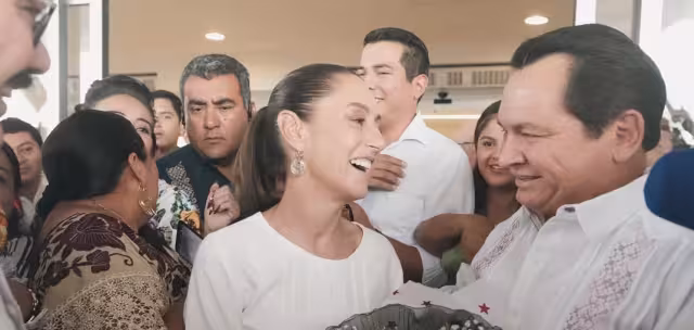 Joaquín Díaz Mena recibió a Claudia Sheinbaum en Mérida