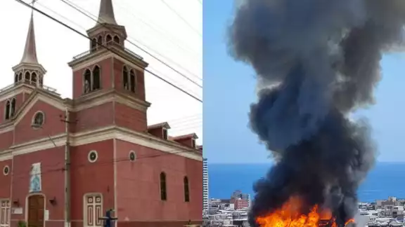 Incendio consume Iglesia de San Francisco en Iquique, Chile Incendio consume Iglesia de San Francisco en Iquique, Chile