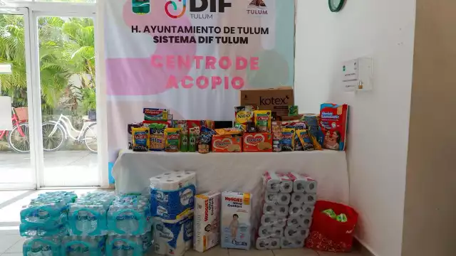 Los artículos se recibieron en las oficinas del DIF de Tulum.