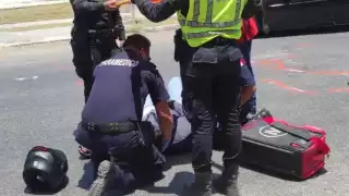 Motociclista termina herida de gravedad en la entrada del puerto de Progreso
