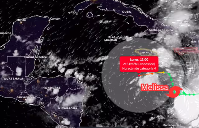 Tormenta tropical Melissa podría convertirse en huracán categoría 4; vigilan su trayectoria cerca de la Península de Yucatán
