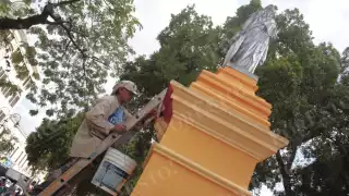 Parque Eulogio Rosado del centro de Mérida comienza a renovarse 