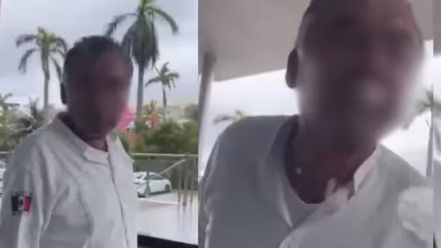 En uno de los videos difundidos, el taxista llegó a escupir a un chofer y turistas