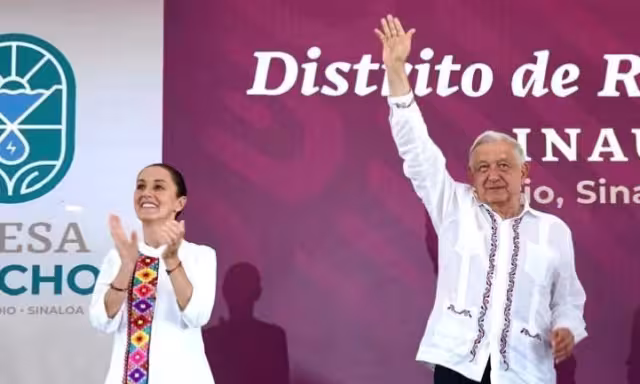 Claudia Sheinbaum y Andrés Manuel López Obrador en Sinaloa