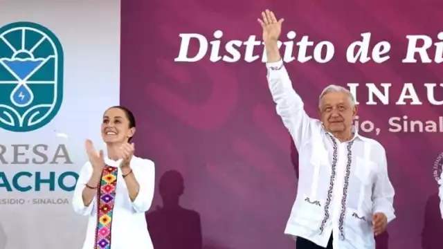 Claudia Sheinbaum y Andrés Manuel López Obrador en Sinaloa