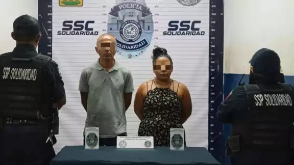 La pareja fue puesta a disposición de la FGE Quintana Roo