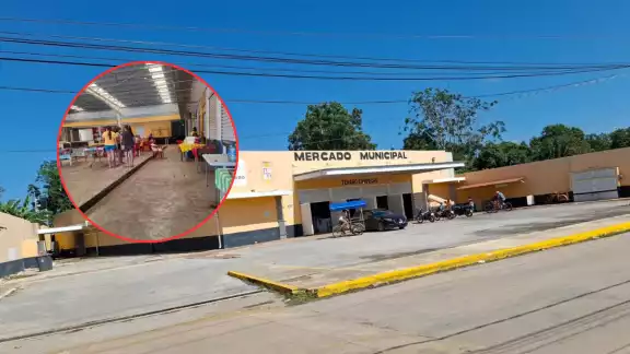 Locatarios del mercado municipal de Tenabo enfrentan una crisis por falta de clientes y bajas ventas.