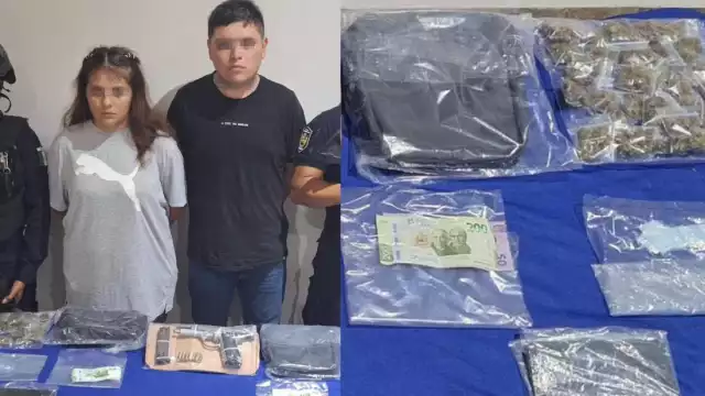 Un hombre y una mujer fueron detenidos por posesión de drogas y un arma de fuego en Tulum