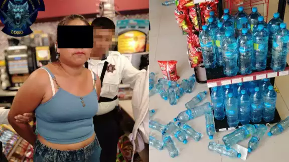 Elementos de la SPSC detuvieron a una mujer en una tienda de conveniencia en la avenida Gobernadores por un presunto hecho delictivo.