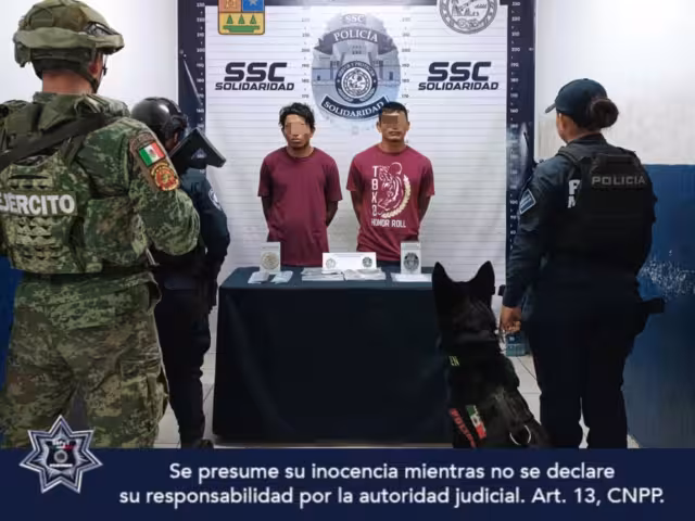 Los detenidos e identificaron como Freddy “N” de 26 años de edad y Raúl “N” de 34 años