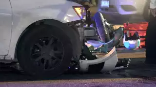 Hecho de tránsito deja a mujer con fractura en las costillas en Campeche