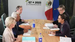 México y la Unión Europea ‘dialogan’ para actualizar tratado comercial, confirma Presidenta Sheinbaum en el G7
