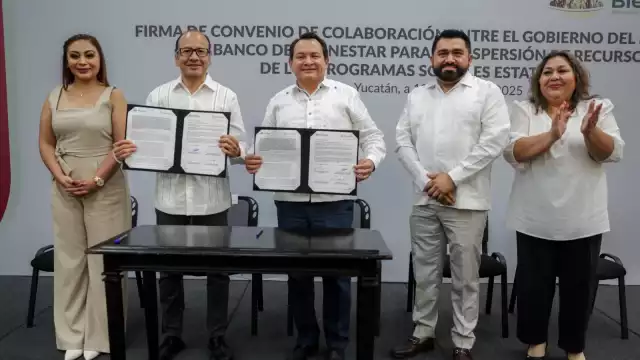 Gobierno de Yucatán firma convenio con Banco del Bienestar para pagar programas sociales