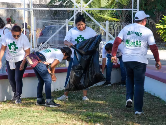 Las brigadas se encargaron de limpiar las áreas del parque.