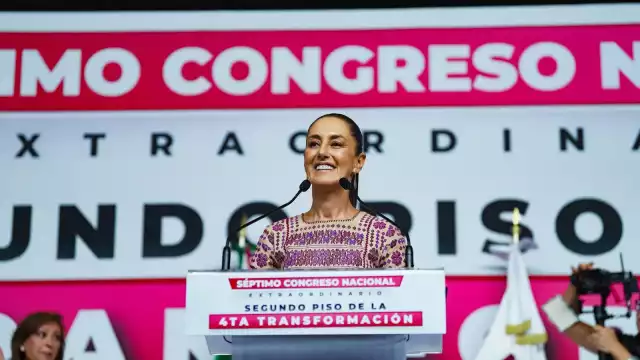 Claudia Sheinbaum durante el VII Congreso Nacional de Morena, reafirmó su compromiso con la 4T.