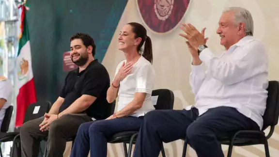 Claudia Sheinbaum y AMLO en Guaymas, Sonora