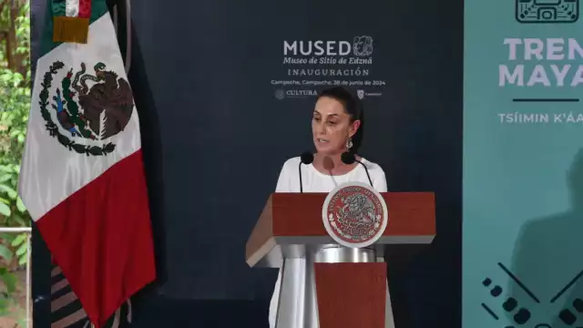 Claudia Sheinbaum prometió ampliar el Tren Maya en Campeche
