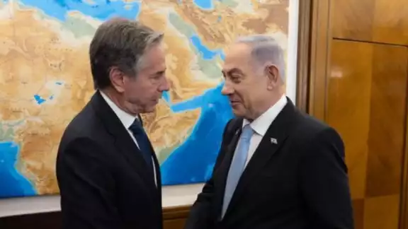 Antony Blinken, secretario de Estado de Estados Unidos y Benjamin Netanyahu, primer ministro de Israel