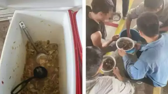 Obreros chinos rescatados durante construcción de fábrica de autos BYD.