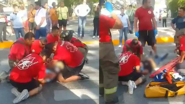 La mujer fue auxiliada antes de la llegada de paramédicos, quienes la llevaron a un hospital