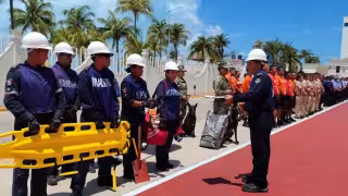 Los elementos de la Marina practicaron de cara al Primer Simulacro Nacional.