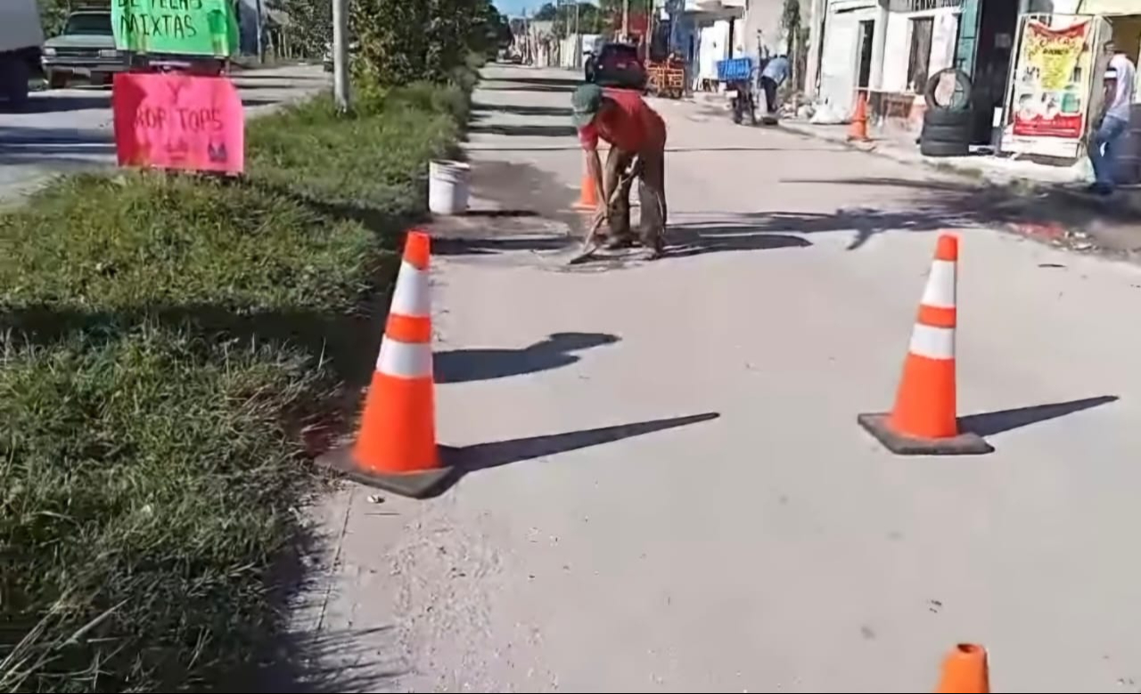 Ciudadano bachea con cemento