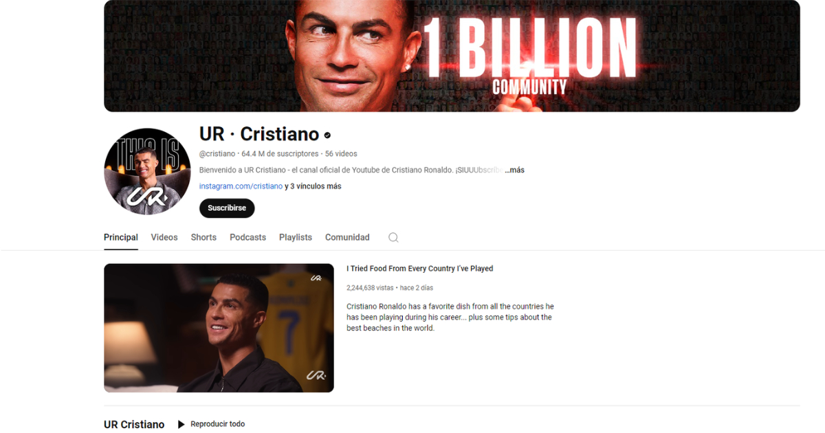 El canal de Cristiano