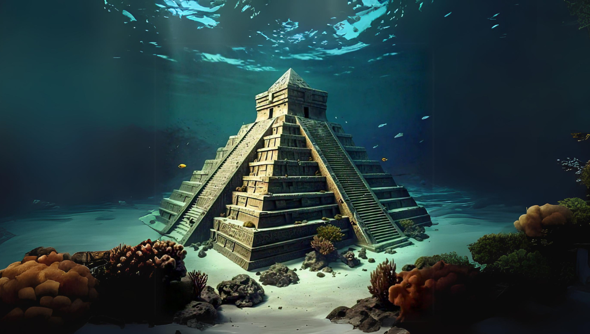 El misterio de la pirámide submarina sigue sin resolverse (Imagen generada) El misterio de la pirámide submarina sigue sin resolverse (Imagen generada)