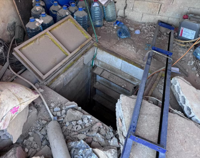 Túnel donde fue encontrado el militante Túnel donde fue encontrado el militante