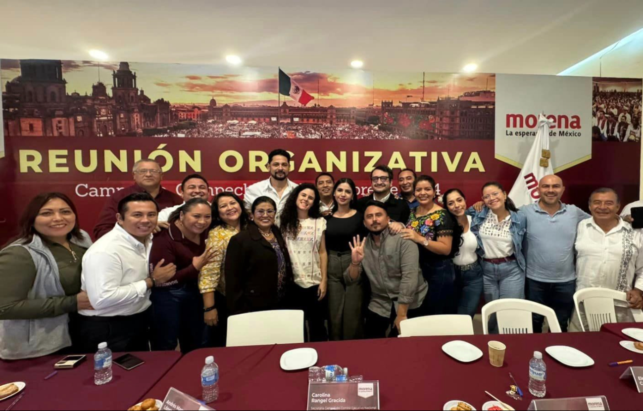 Luisa María Alcalde y Andrés Manuel López Beltrán visitan Campeche en gira de Morena
