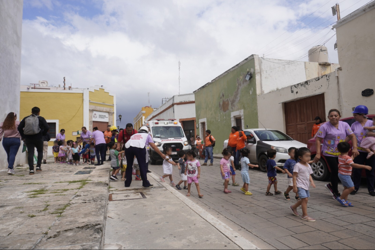 Una movilización de Protección Ciudadana se registró en el Centro Histórico de San Francisco de Campeche Una movilización de Protección Ciudadana se registró en el Centro Histórico de San Francisco de Campeche