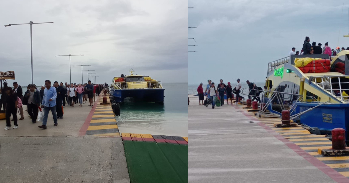 Suspenden cruce a Cozumel por "Nadine"; turistas quedan varados hasta que el clima mejore