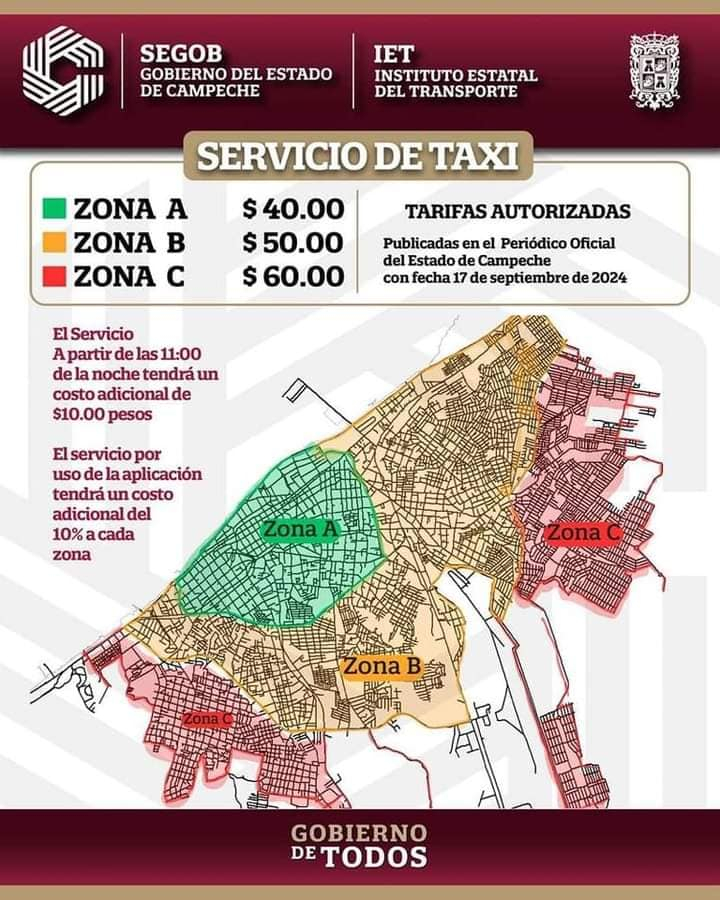 Conoce las tarifas por zonas Conoce las tarifas por zonas