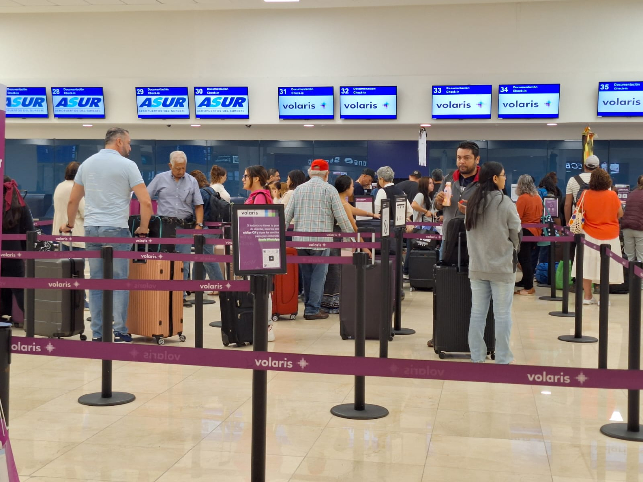 Los vuelos estuvieron ligeramente demorados en el aeropuerto de Mérida