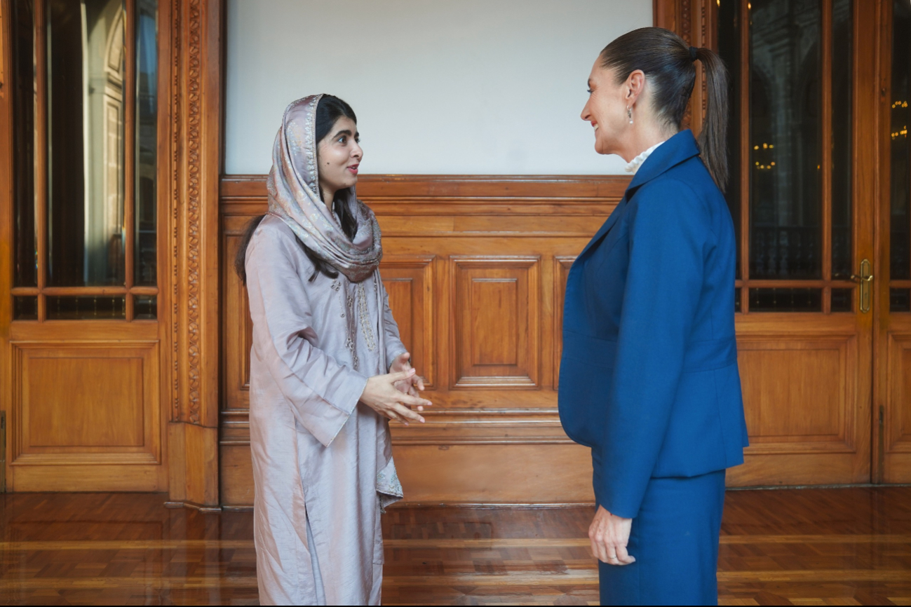   Claudia Sheinbaum recibe a Malala Yousafzai, premio Nobel de la paz; “las mujeres podemos ser lo que queramos ser"