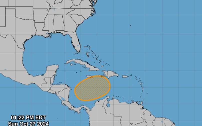 Centro Nacional de Huracanes informó baja presión en el mar Caribe Centro Nacional de Huracanes informó baja presión en el mar Caribe