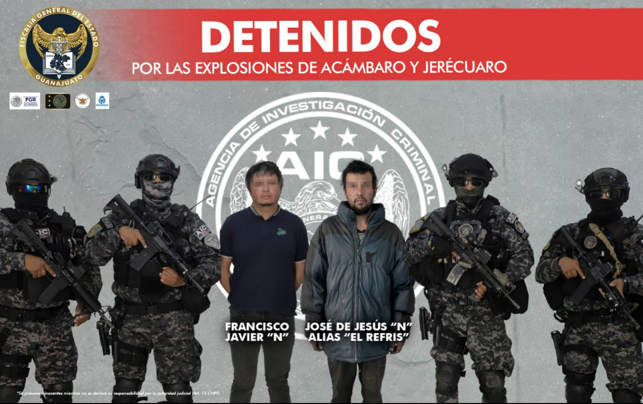 FGE detiene a responsables de las explosiones de Acámbaro y Jerécuaro.