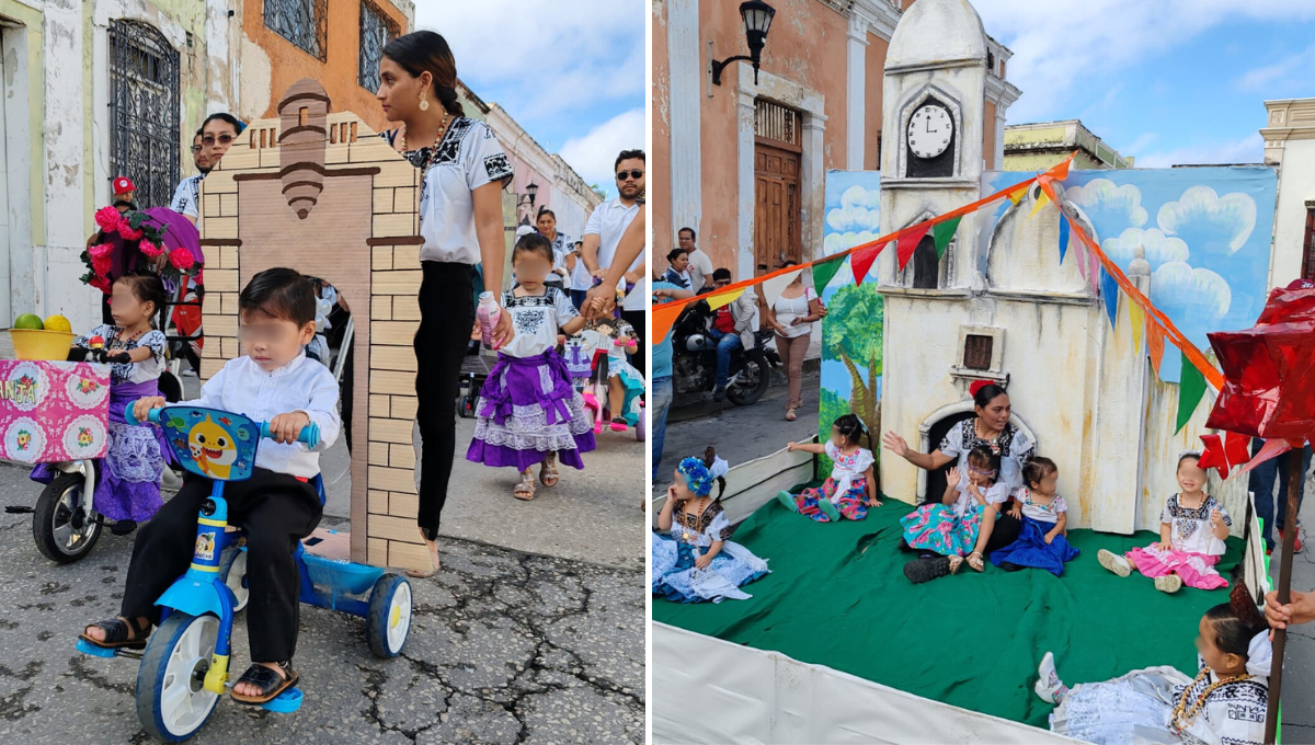 Portando trajes típicos y al ritmo de canciones tradicionales, los niños lucieron monumentos icónicos como el Fuerte de San Miguel y las puertas de Mar y de Tierra Portando trajes típicos y al ritmo de canciones tradicionales, los niños lucieron monumentos icónicos como el Fuerte de San Miguel y las puertas de Mar y de Tierra