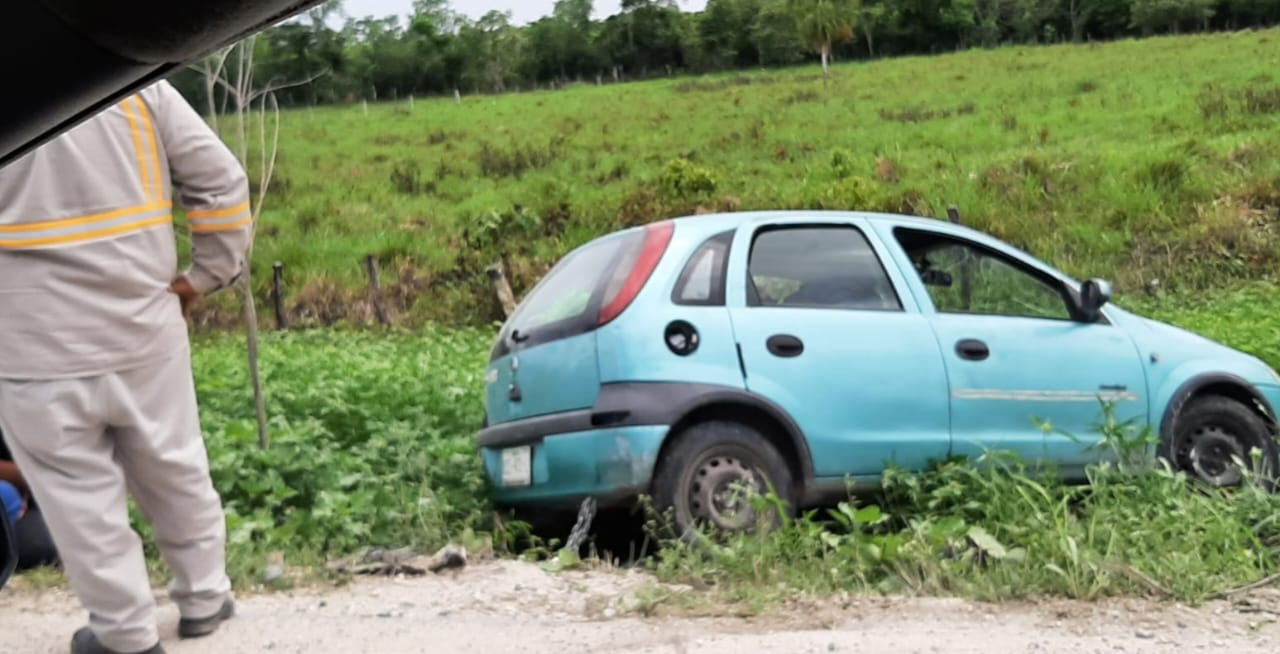 El conductor perdió el control y el vehículo terminó entre la maleza El conductor perdió el control y el vehículo terminó entre la maleza