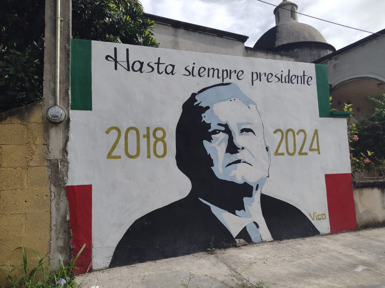 Familia de Quintana Roo crea mural de despedida en honor a AMLO Familia de Quintana Roo crea mural de despedida en honor a AMLO