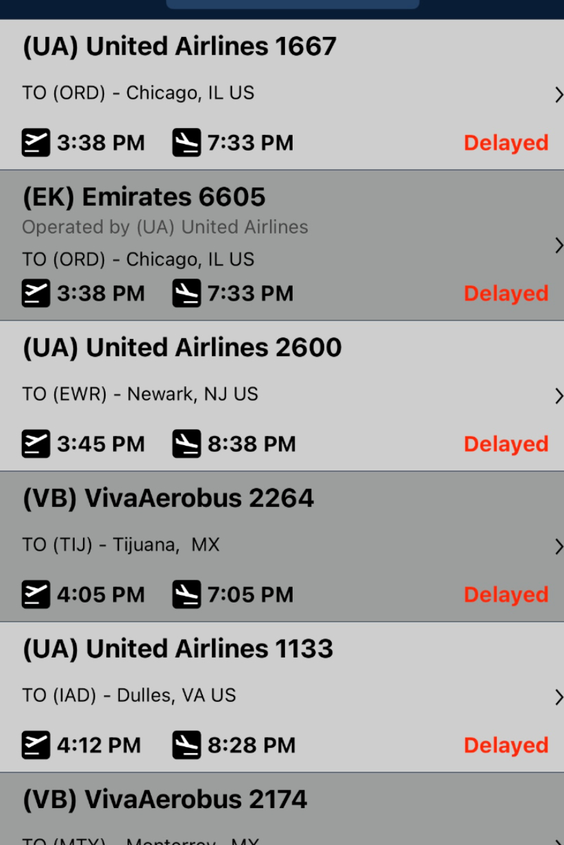 Algunos de los vuelos demorados en el Aeropuerto Internacional de Cancún Algunos de los vuelos demorados en el Aeropuerto Internacional de Cancún