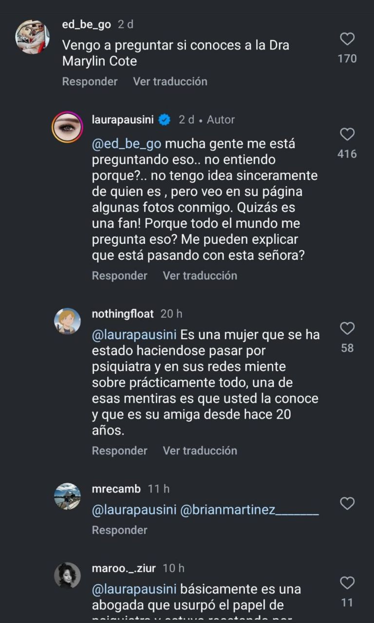 La respuesta de Laura Pausini La respuesta de Laura Pausini
